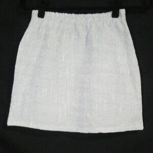 Unbranded | 12.5 inch waist measured | Elegant Light Blue Tweed Midi Skirt